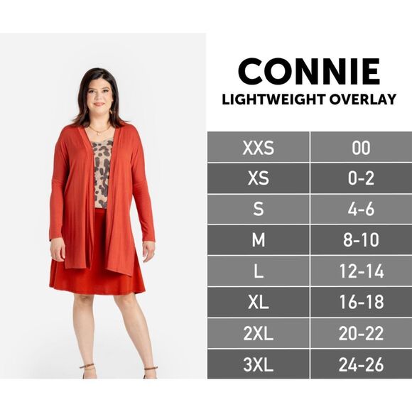 LuLaRoe 3XL Orange Red Floral Connie Overlay - Picture 2 of 2